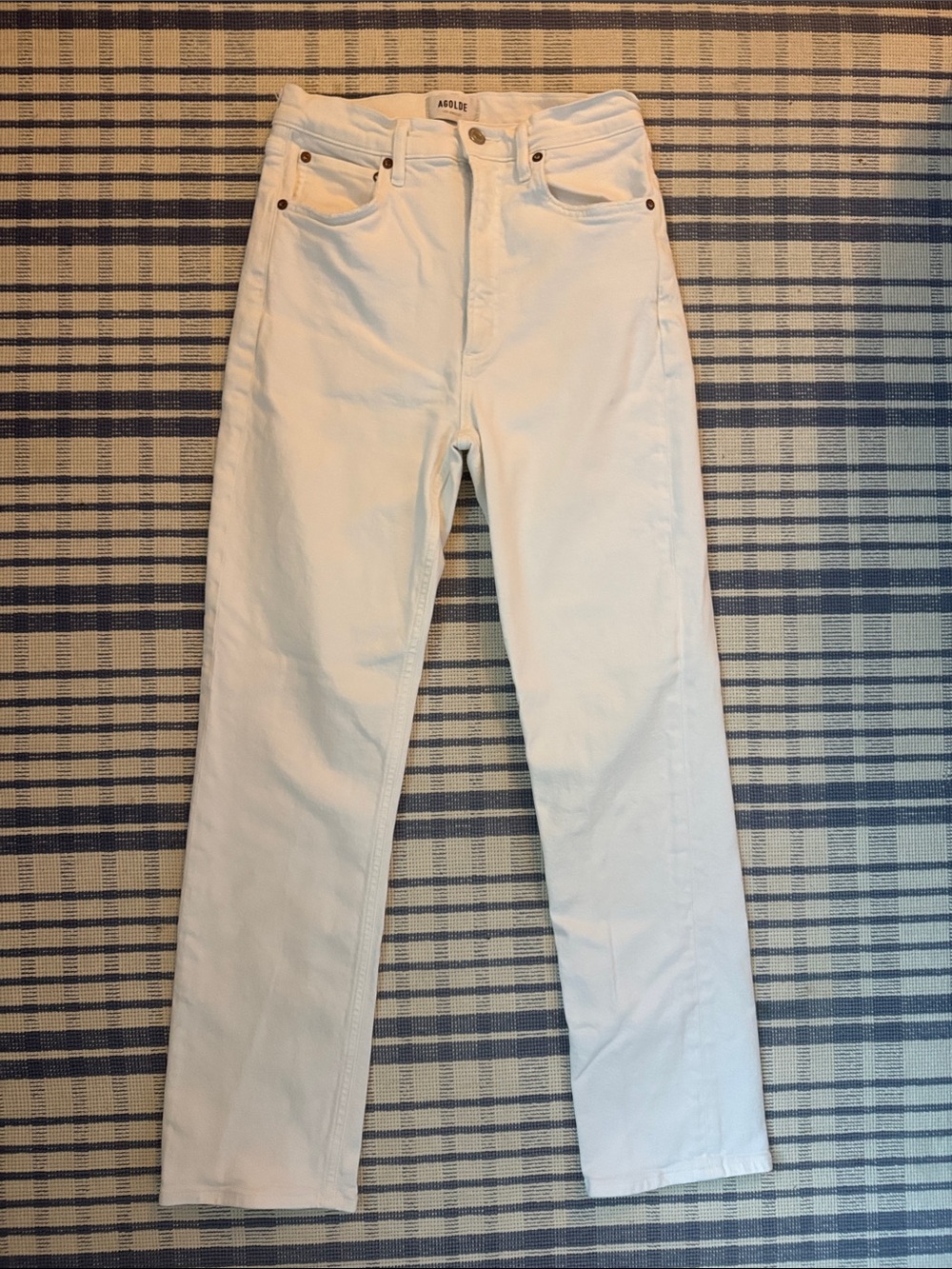 Agolde White Slim Straight Jeans
